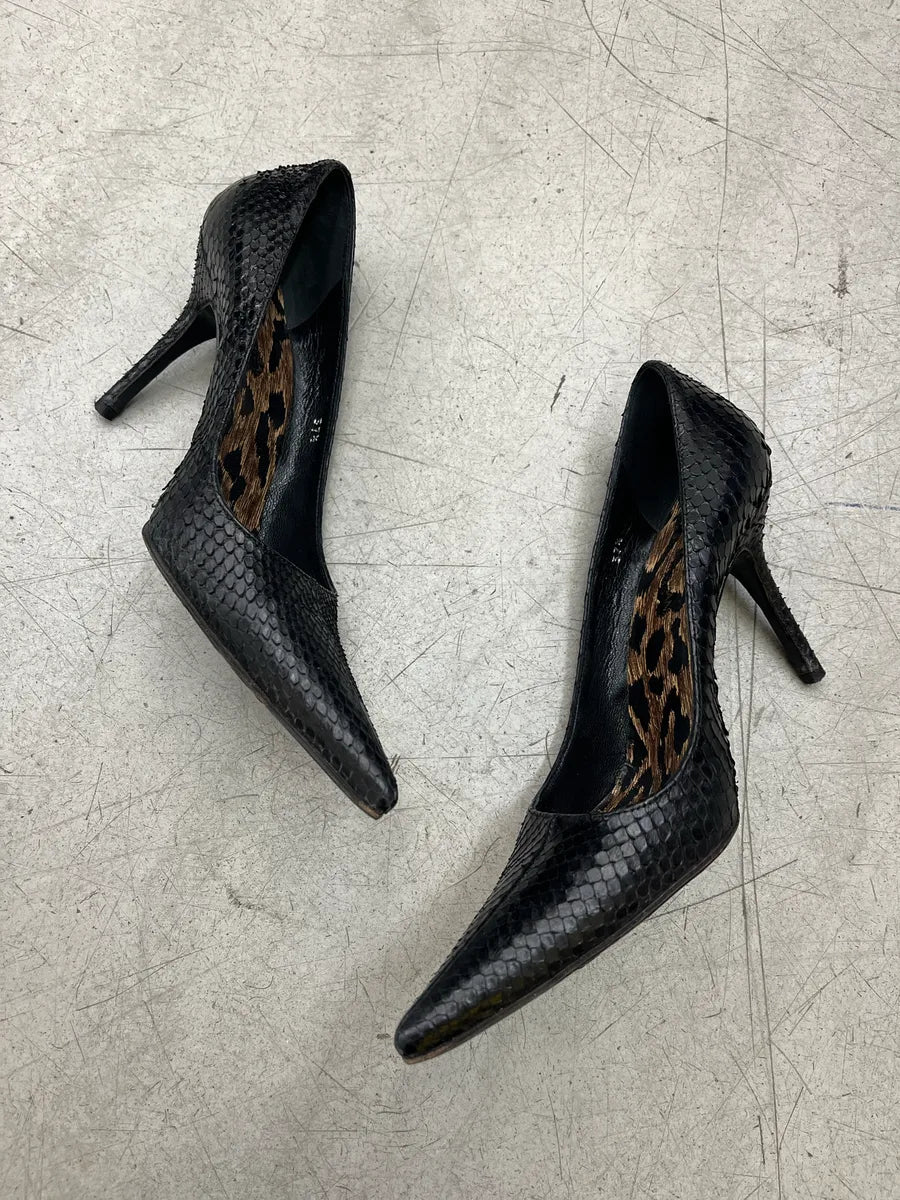 2000s Dolce & Gabbana Python Black Leather Heels iTRHgQhM 2