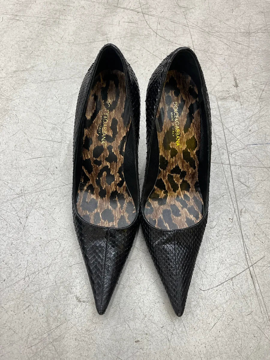 2000s Dolce & Gabbana Python Black Leather Heels iTRHgQhM 4