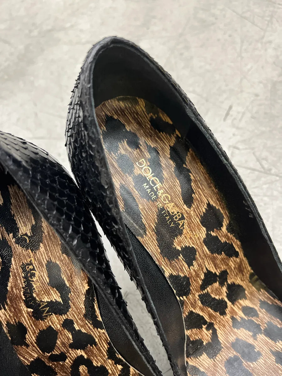 2000s Dolce & Gabbana Python Black Leather Heels iTRHgQhM 8