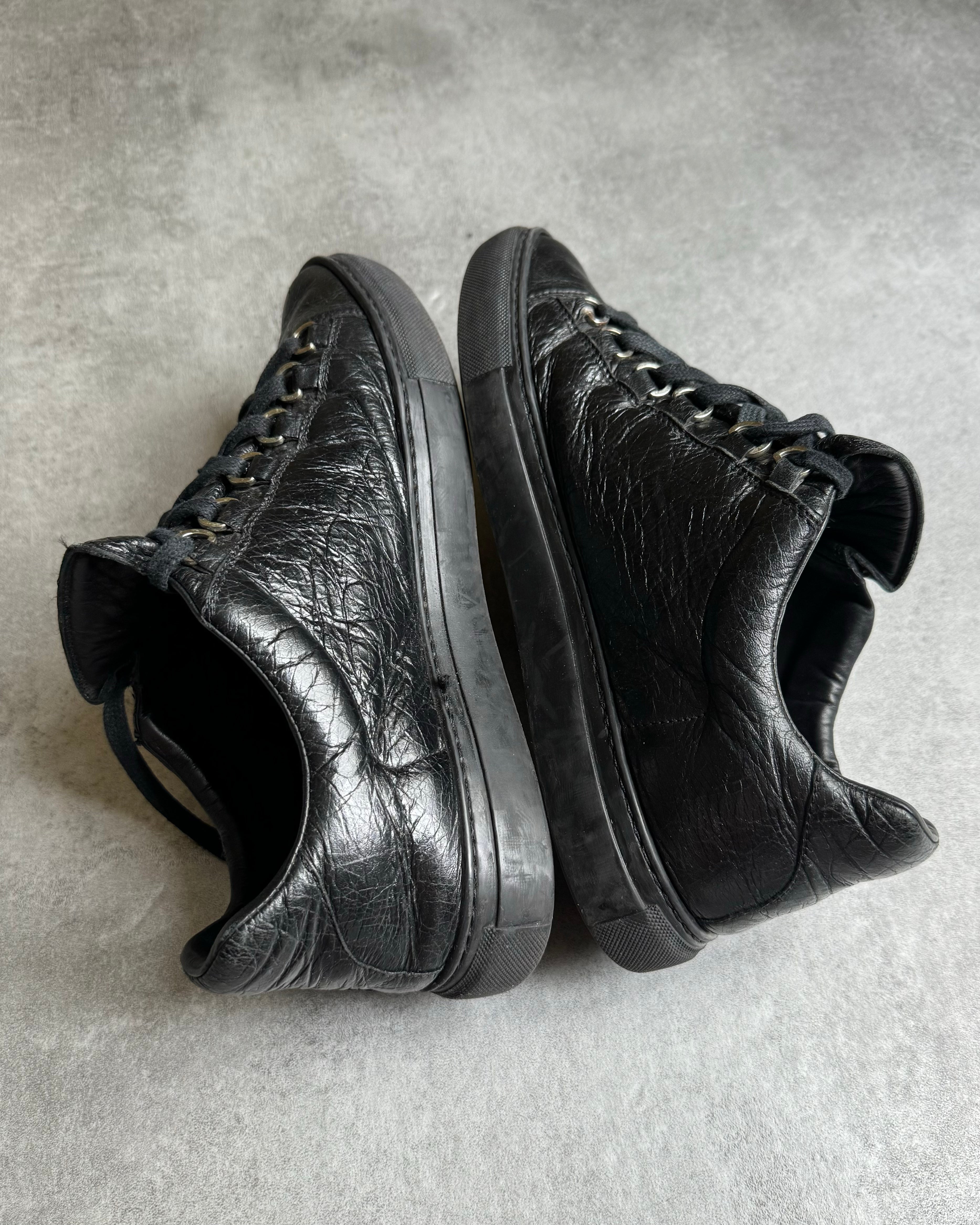 Balenciaga Arena Low Black Leather Shoes (42) - 2