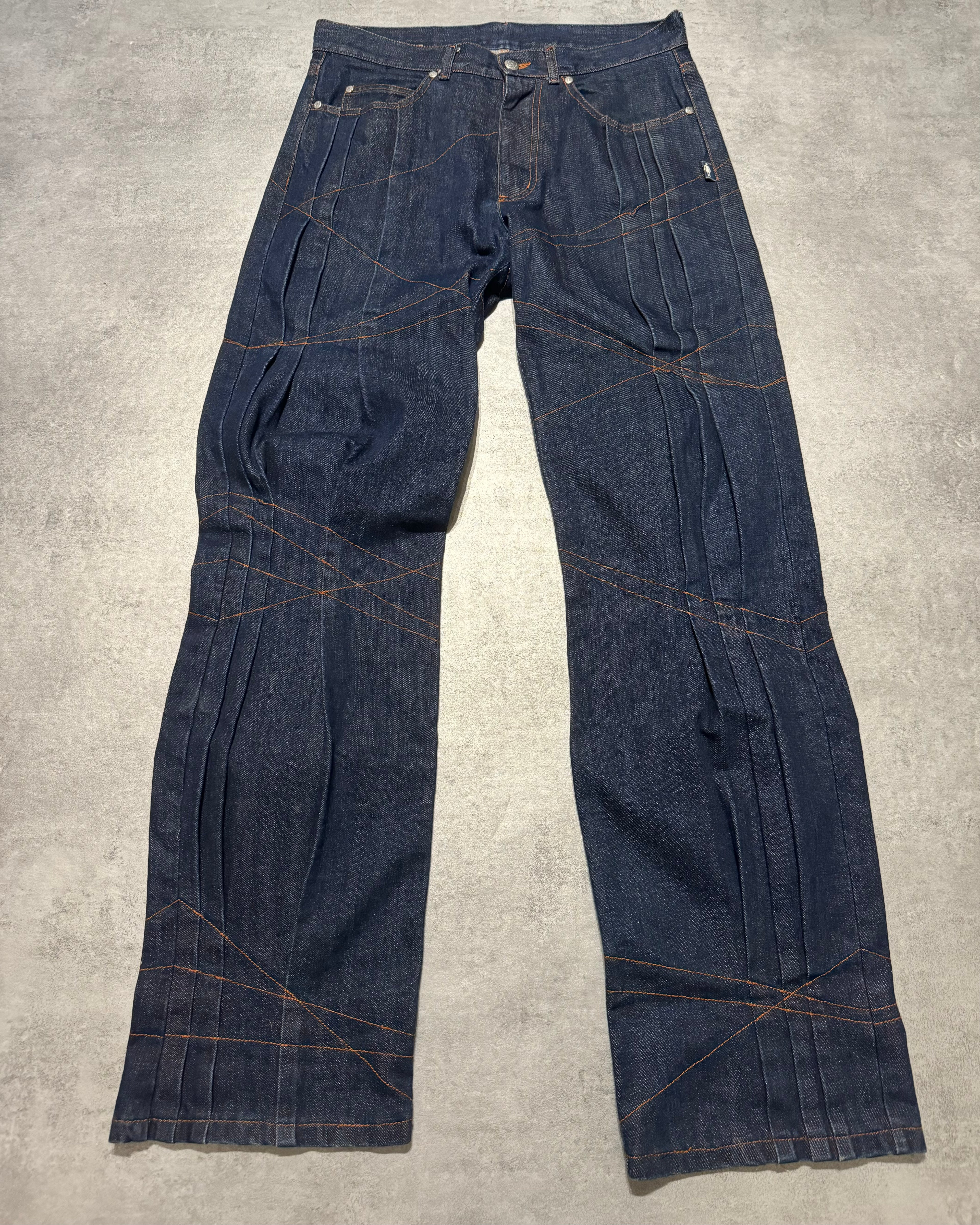 1990s Jean Paul Gaultier Brut Denim Extensible Denim Jeans (M/L) - 12