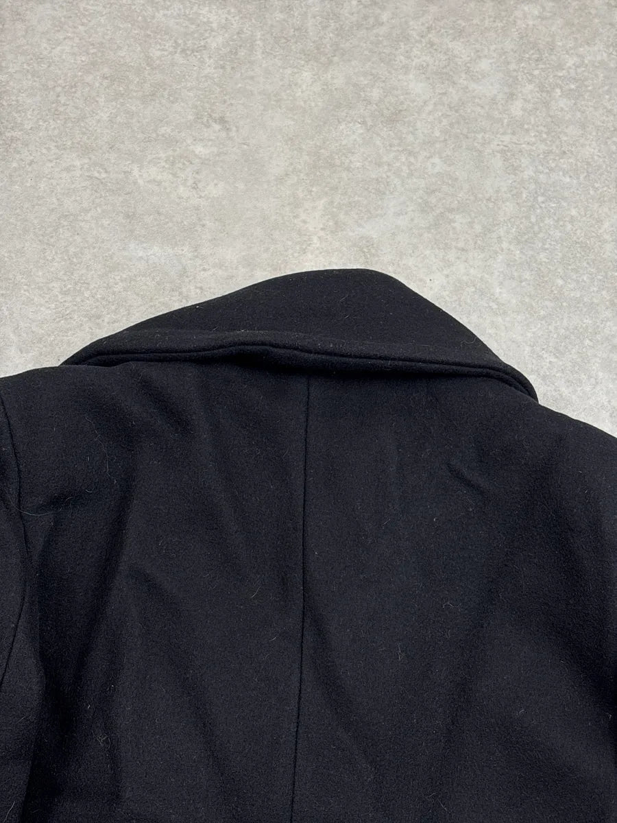 SS2012 Alexander McQueen Black Wool Oversized Lapel Cropped Jacket iVYofzsS 7