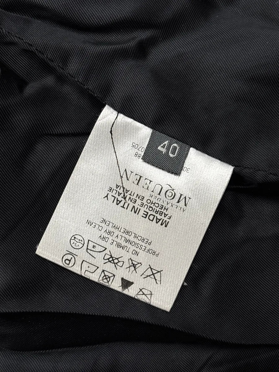 SS2012 Alexander McQueen Black Wool Oversized Lapel Cropped Jacket iVYofzsS 10