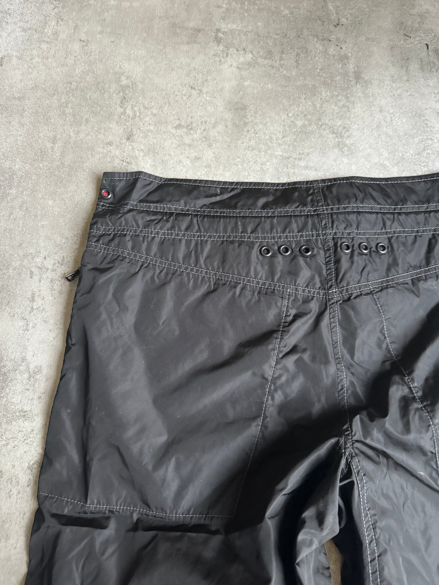 AW2006 Prada Black Soft Nylon Cozy Pants (M/L) - 4