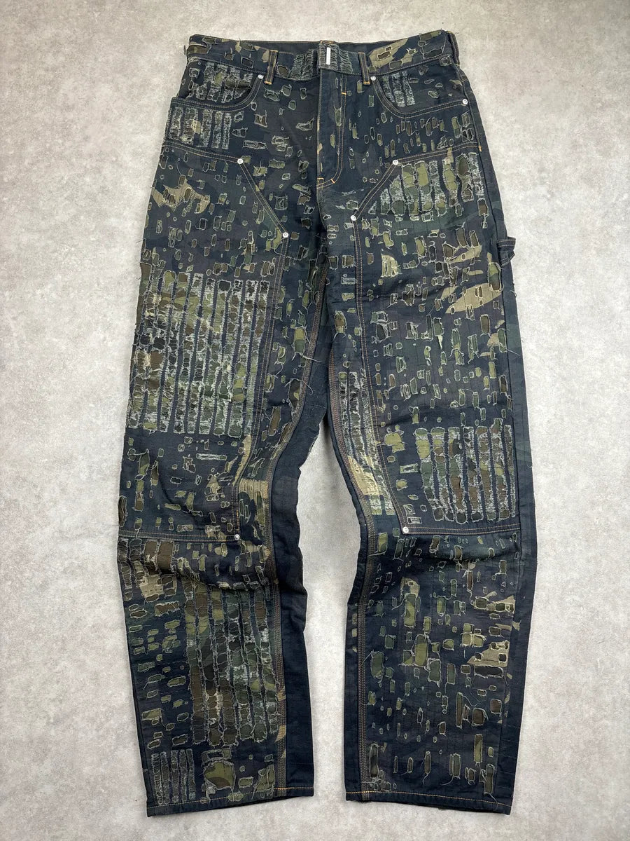 Givenchy Dark Khaki Distressed Camo Carpenter Pants by Matthew Williams iWwnBaBM 0