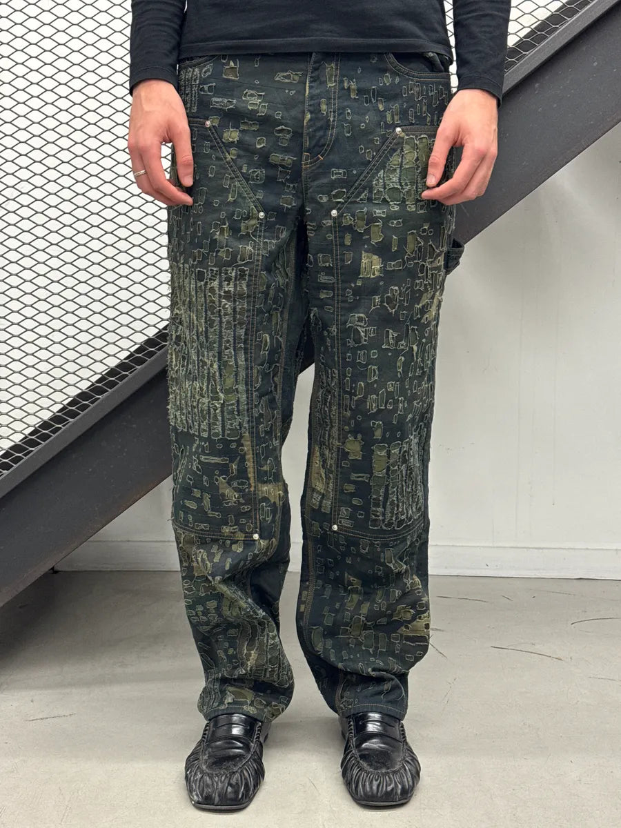 Givenchy Dark Khaki Distressed Camo Carpenter Pants by Matthew Williams iWwnBaBM 1