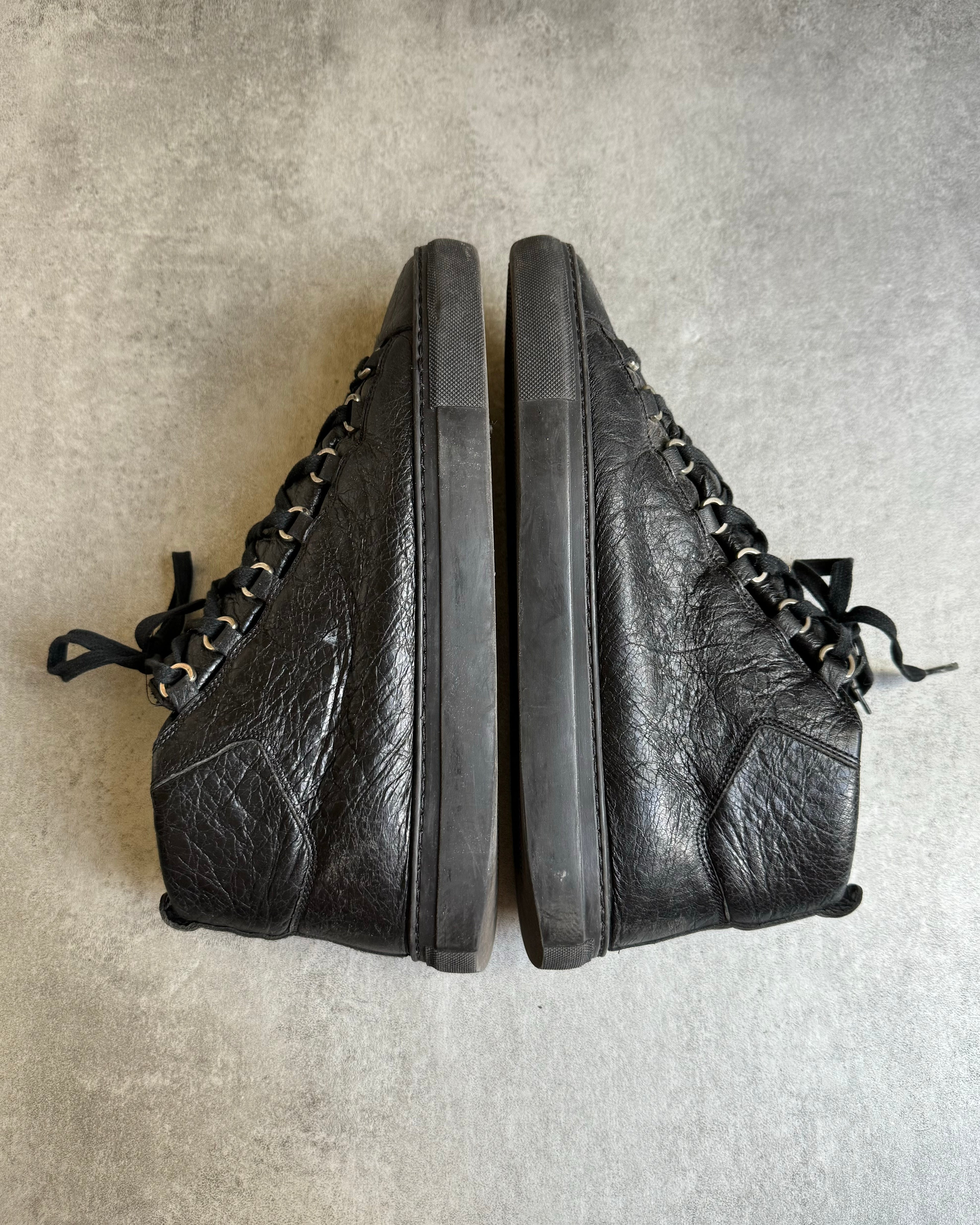 Balenciaga Arena High Black Leather Shoes (43) - 7