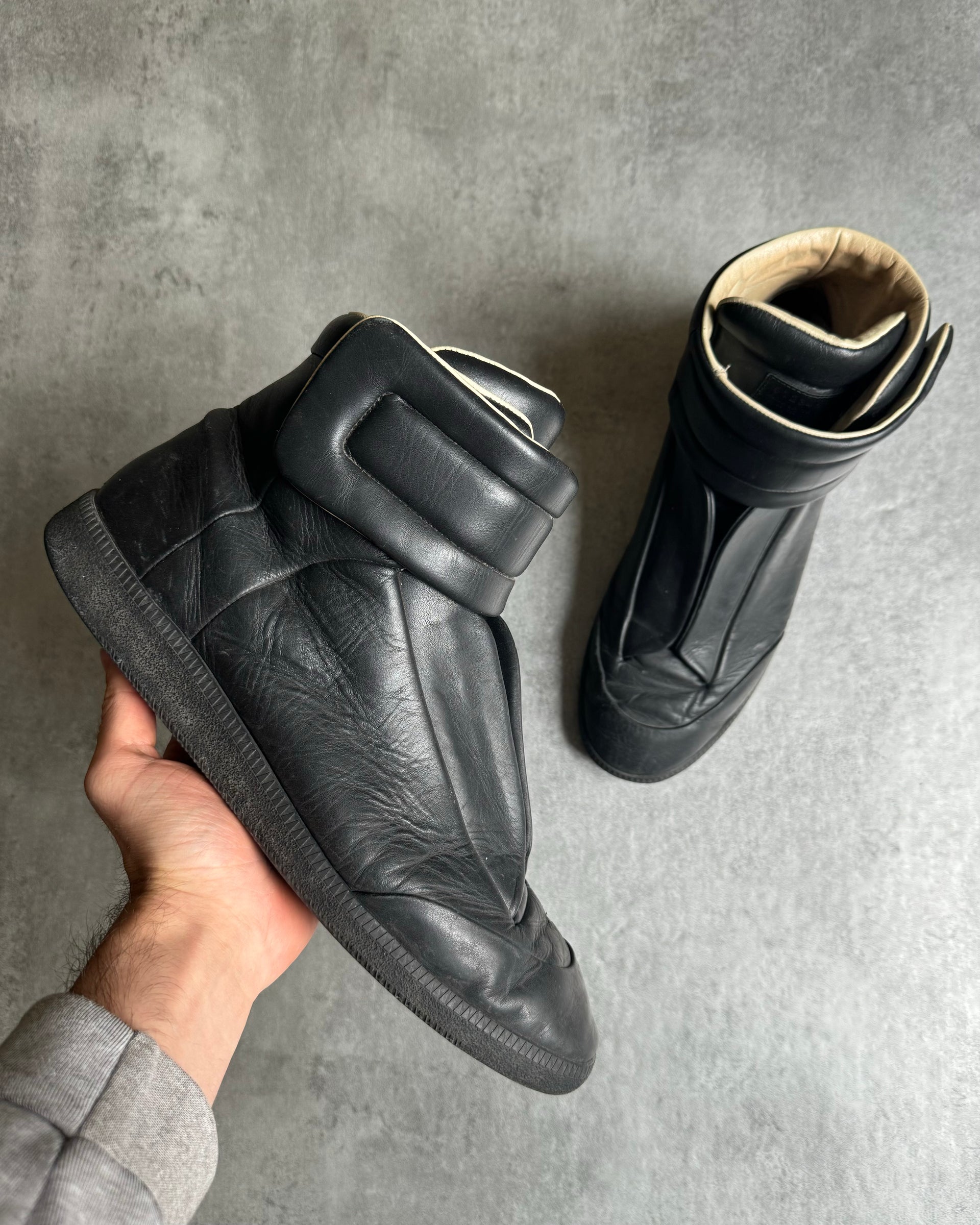 Maison Margiela Future High Black Leather (46eu/us12) – Dolce Vita Hub