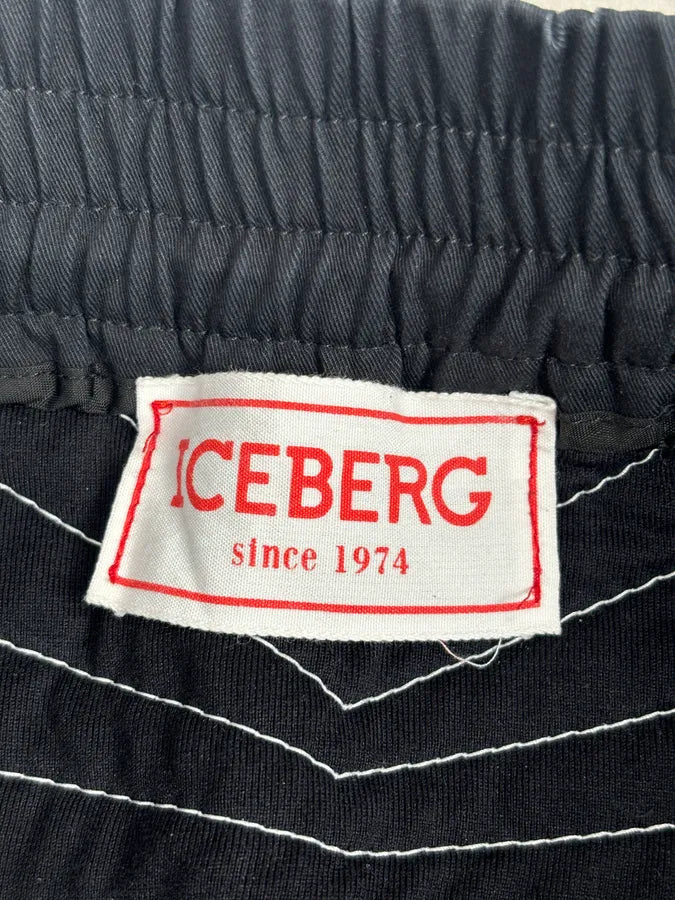 AW2018 Iceberg Black Cotton Sequin Biker Pants CqxxlFd 9