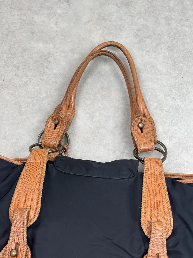 Iceberg Black Nylon Fringe Shoulder Bag ZbdzeTL 10