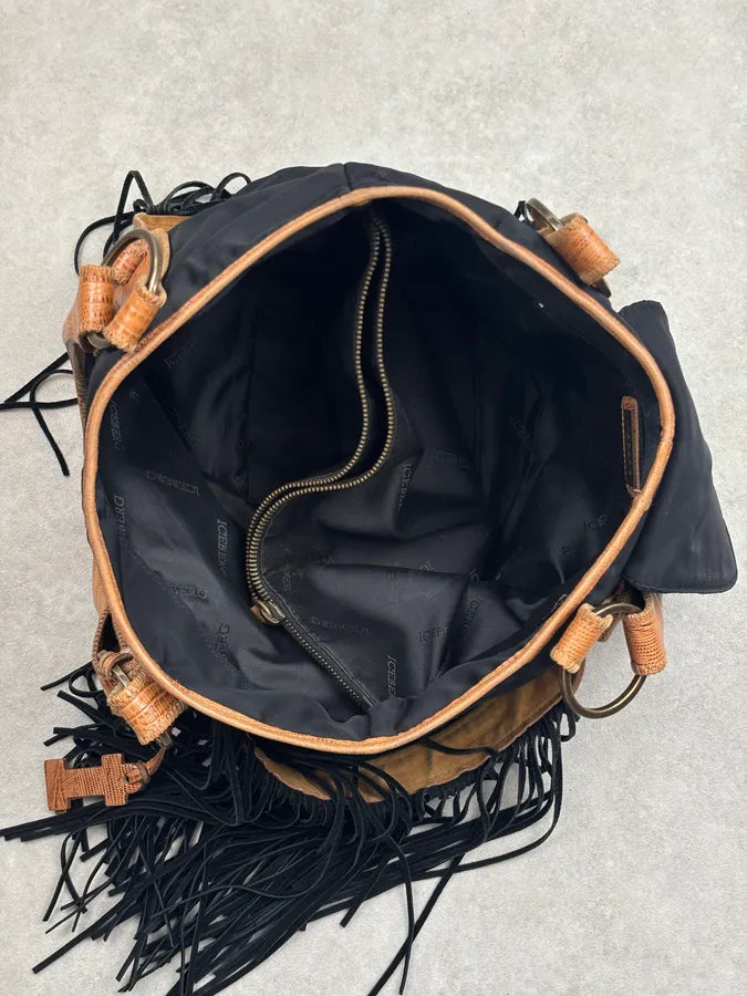 Iceberg Black Nylon Fringe Shoulder Bag ZbdzeTL 14