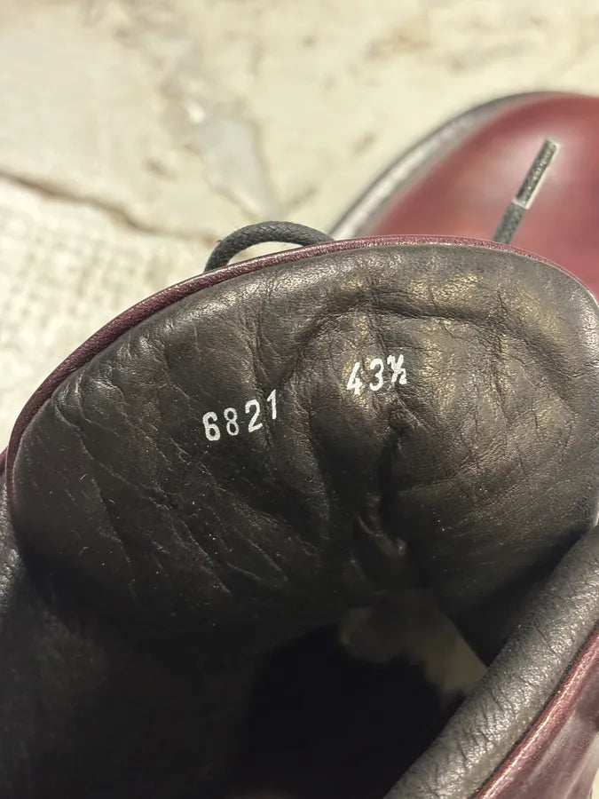 2000s Iceberg Bordeaux Leather Combat Boots VkkaRPw 8