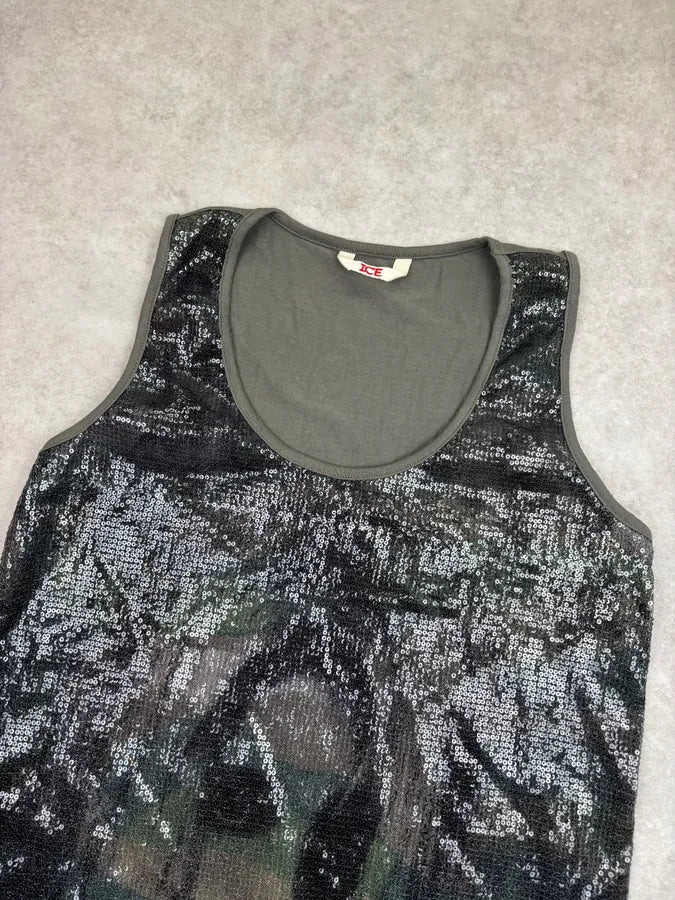 Iceberg Olive Sequin Tank Dress hLpIYab 3
