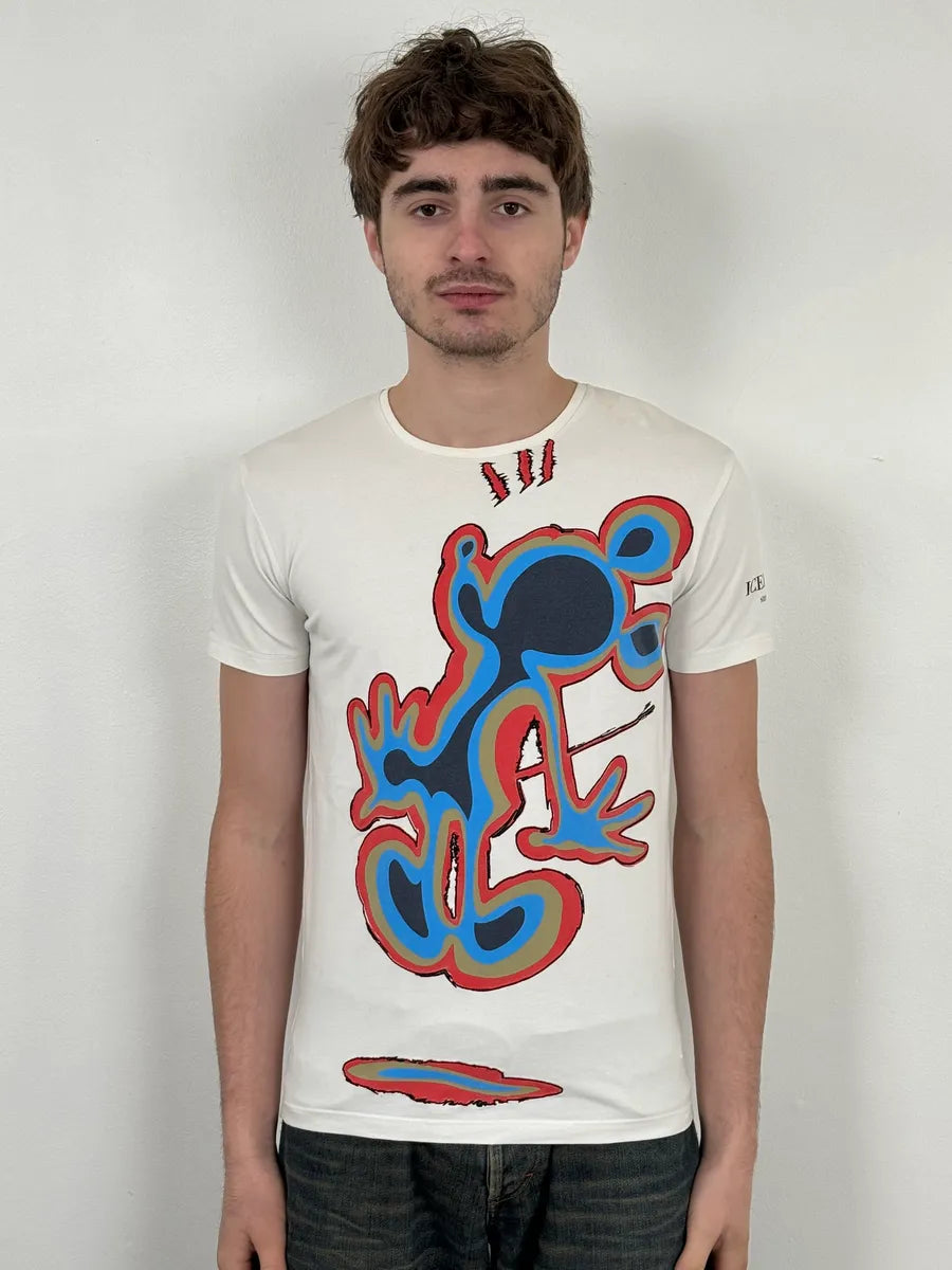 Iceberg Rainbow Graphics Mickey White T-Shirt dXqERLx 1