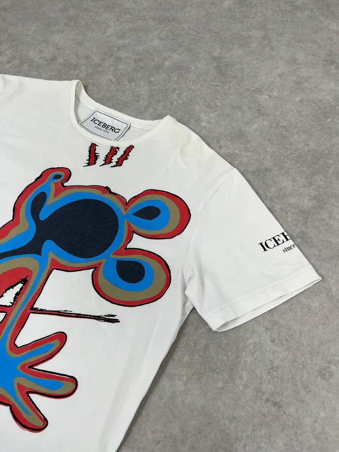 Iceberg Rainbow Graphics Mickey White T-Shirt dXqERLx 4