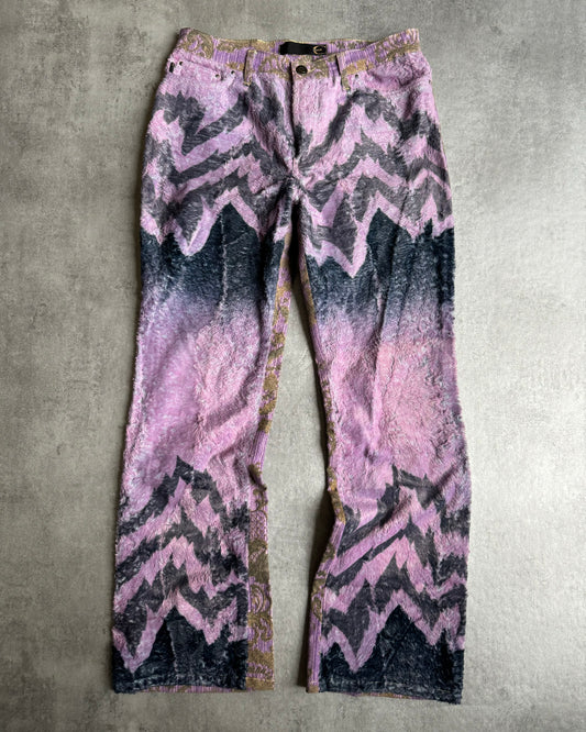 SS2005 Cavalli Mountain Peninsula Purple Relaxed Pants (S) - 1