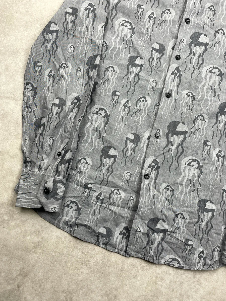 2000s Cavalli Class Grey Jellyfish Medusa Button-Up Shirt ihTanOKF 6