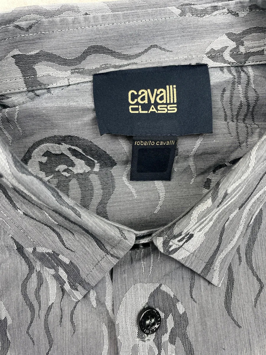 2000s Cavalli Class Grey Jellyfish Medusa Button-Up Shirt ihTanOKF 10