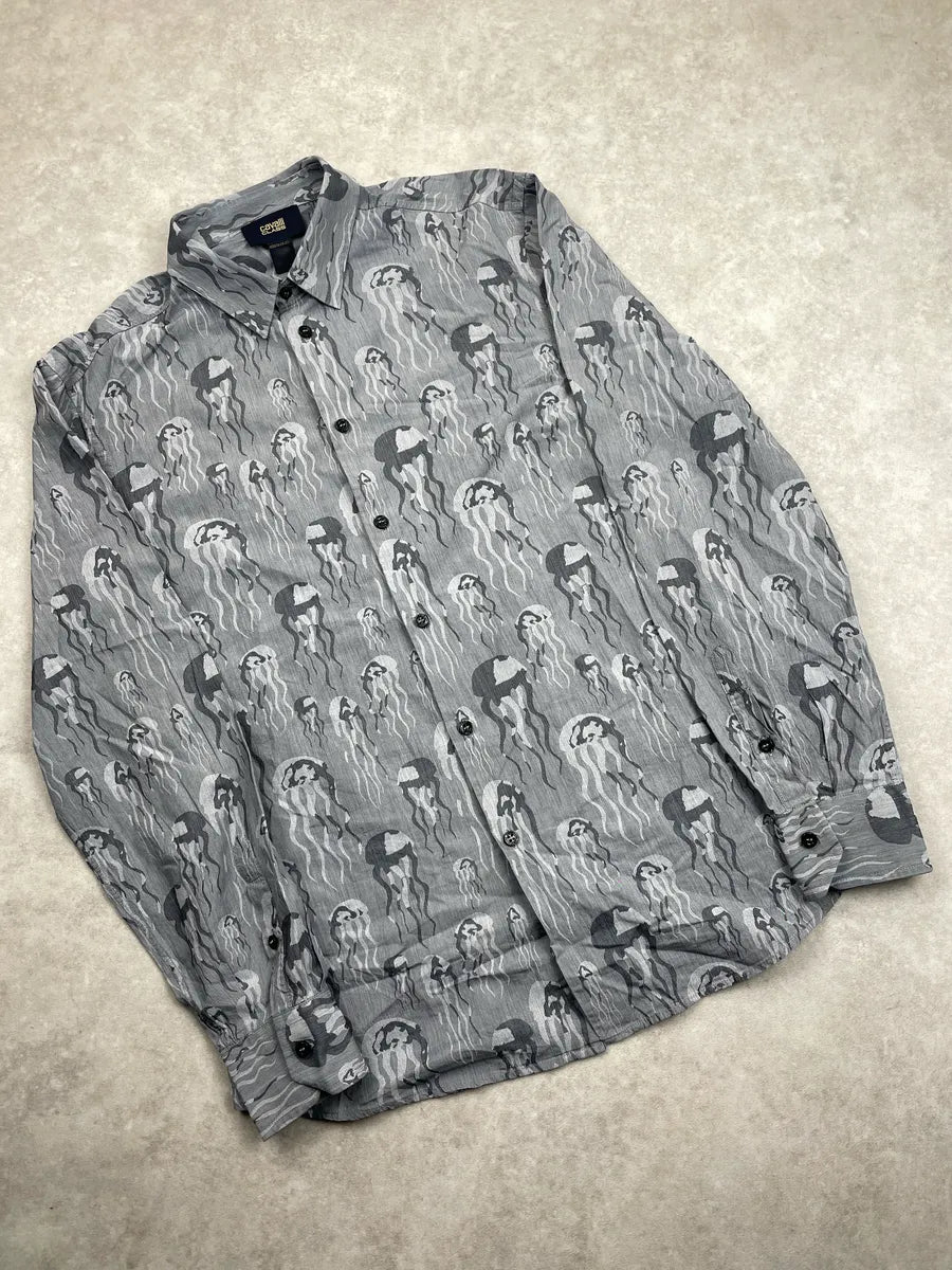 2000s Cavalli Class Grey Jellyfish Medusa Button-Up Shirt ihTanOKF 3