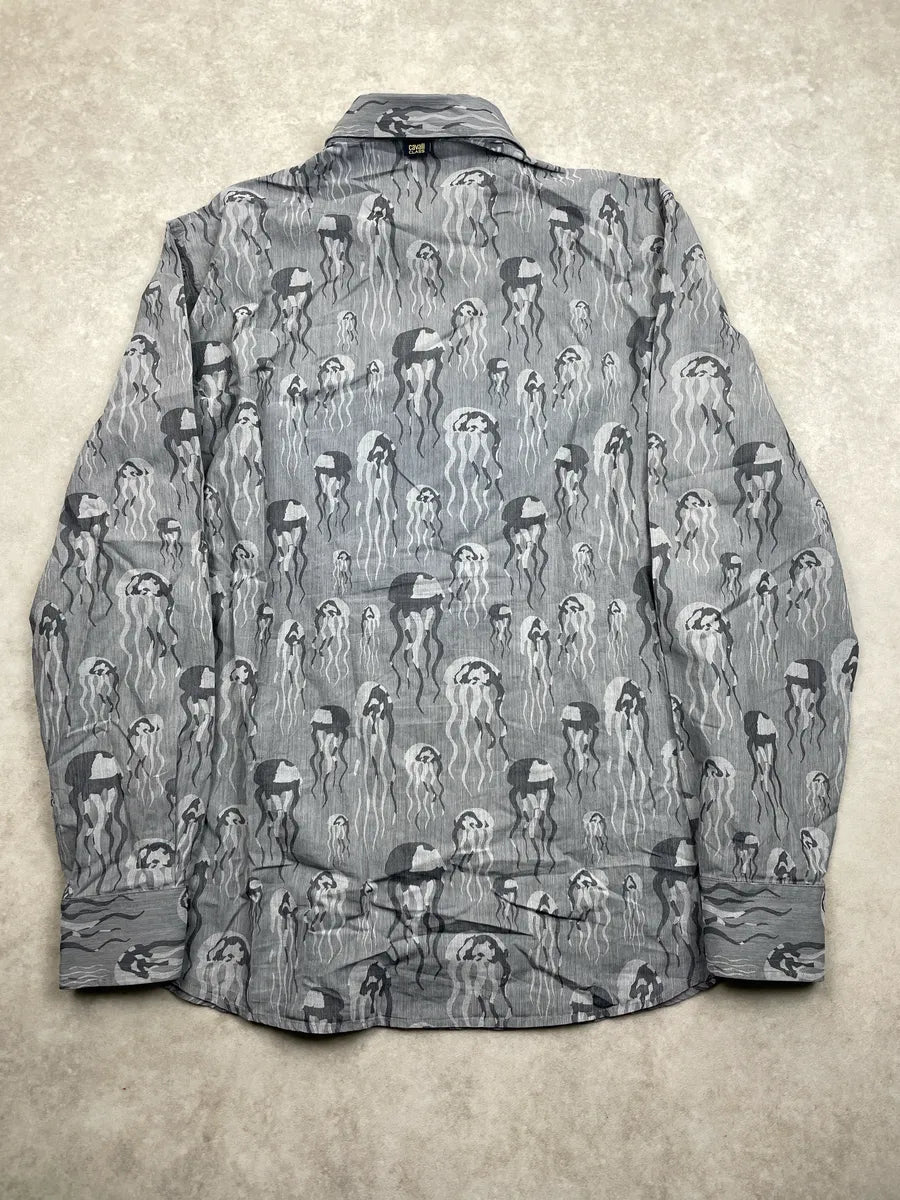 2000s Cavalli Class Grey Jellyfish Medusa Button-Up Shirt ihTanOKF 4