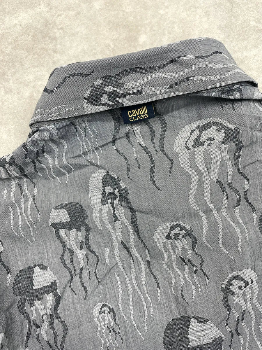 2000s Cavalli Class Grey Jellyfish Medusa Button-Up Shirt ihTanOKF 11