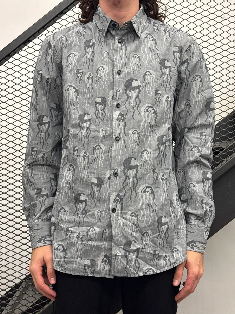 2000s Cavalli Class Grey Jellyfish Medusa Button-Up Shirt ihTanOKF 1