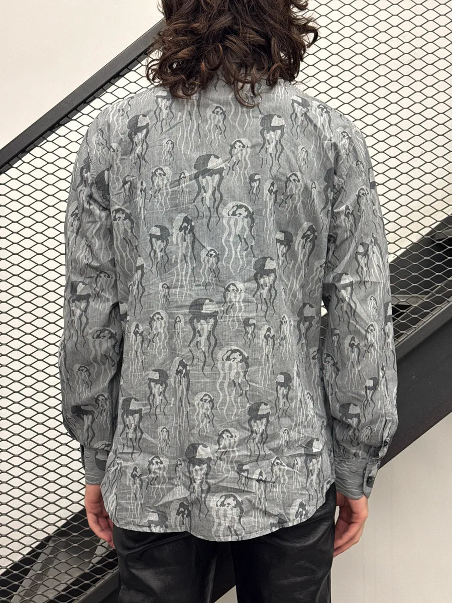 2000s Cavalli Class Grey Jellyfish Medusa Button-Up Shirt ihTanOKF 2