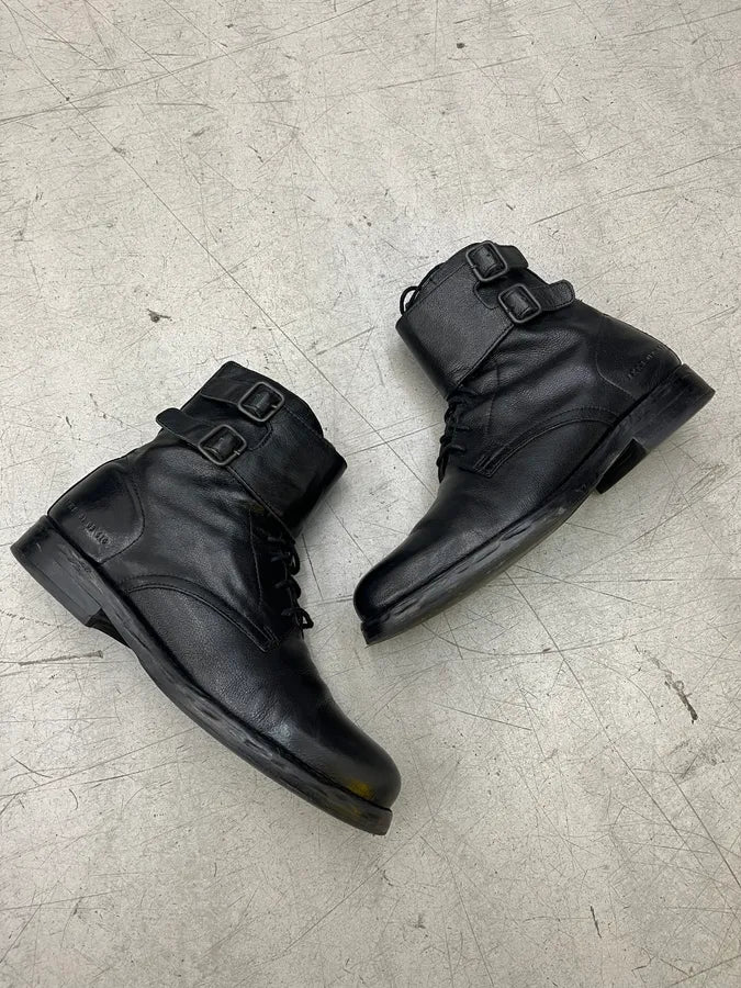 IKKS Motorcycle Strap Black Leather Boots IsgStky 1