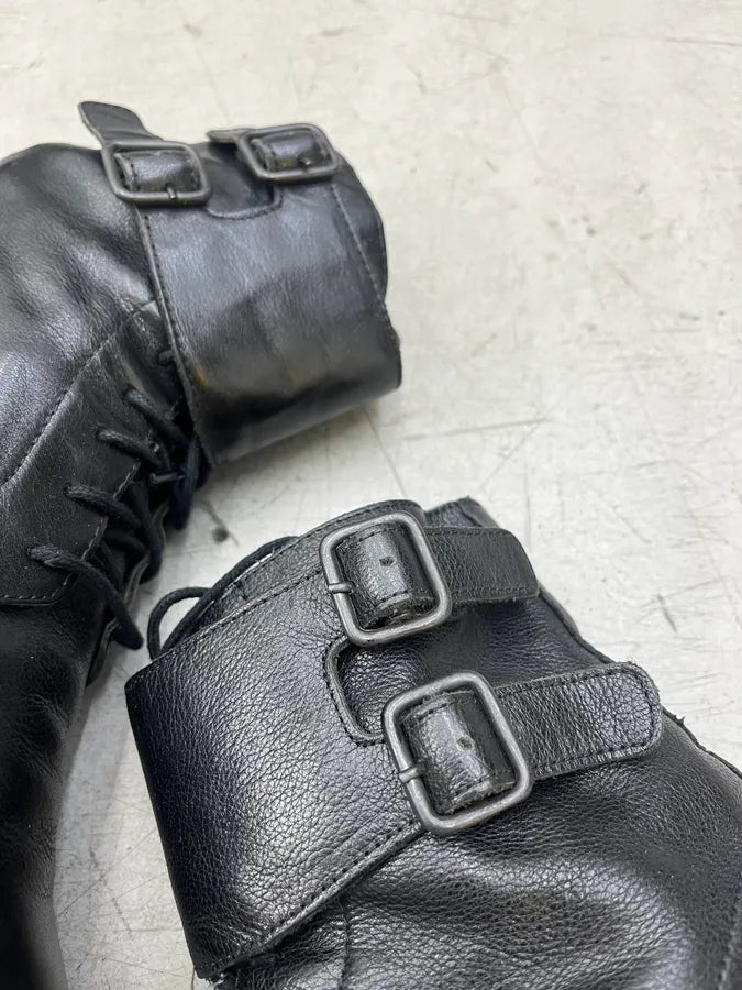 IKKS Motorcycle Strap Black Leather Boots IsgStky 3