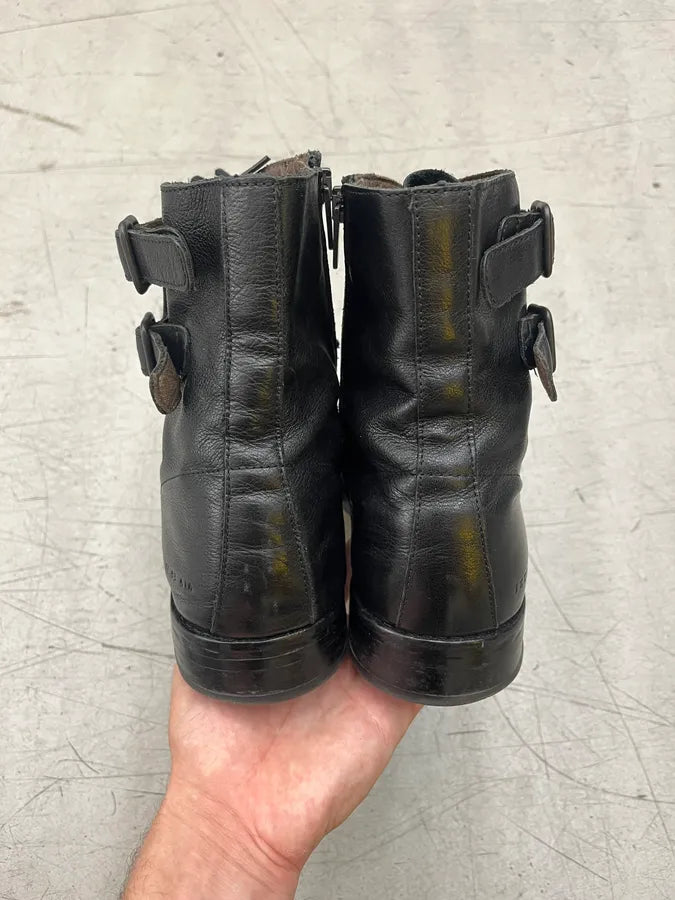 IKKS Motorcycle Strap Black Leather Boots IsgStky 6