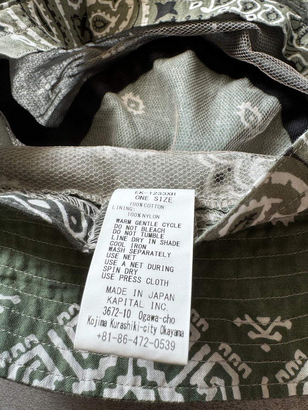 AW2024 Kapital Olive Safari Beanie  (OS) - 8