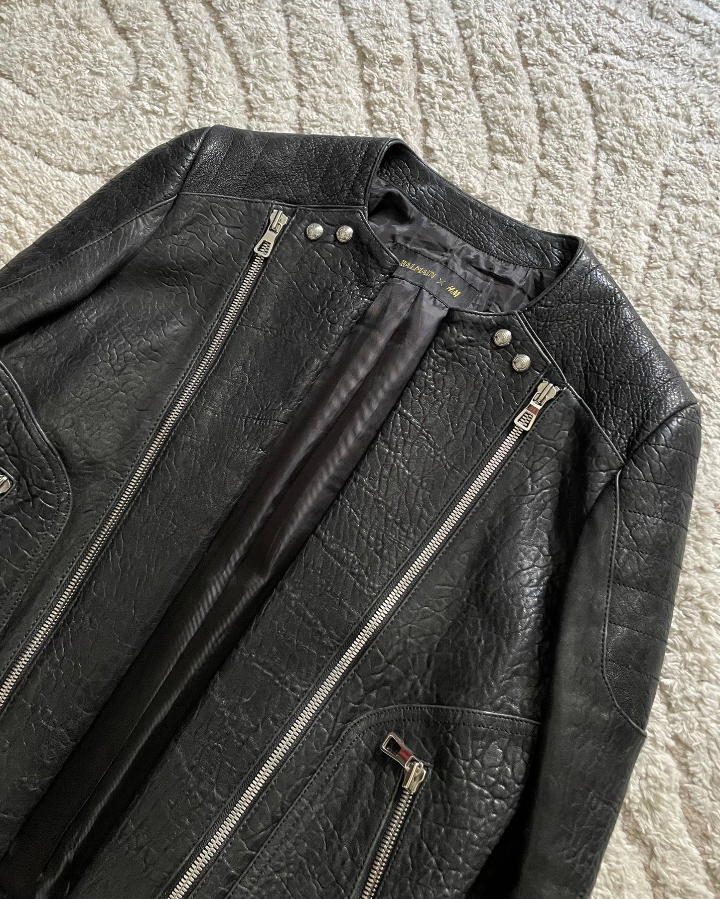 Balmain X H&amp;M バイカー レザー ジャケット (M)