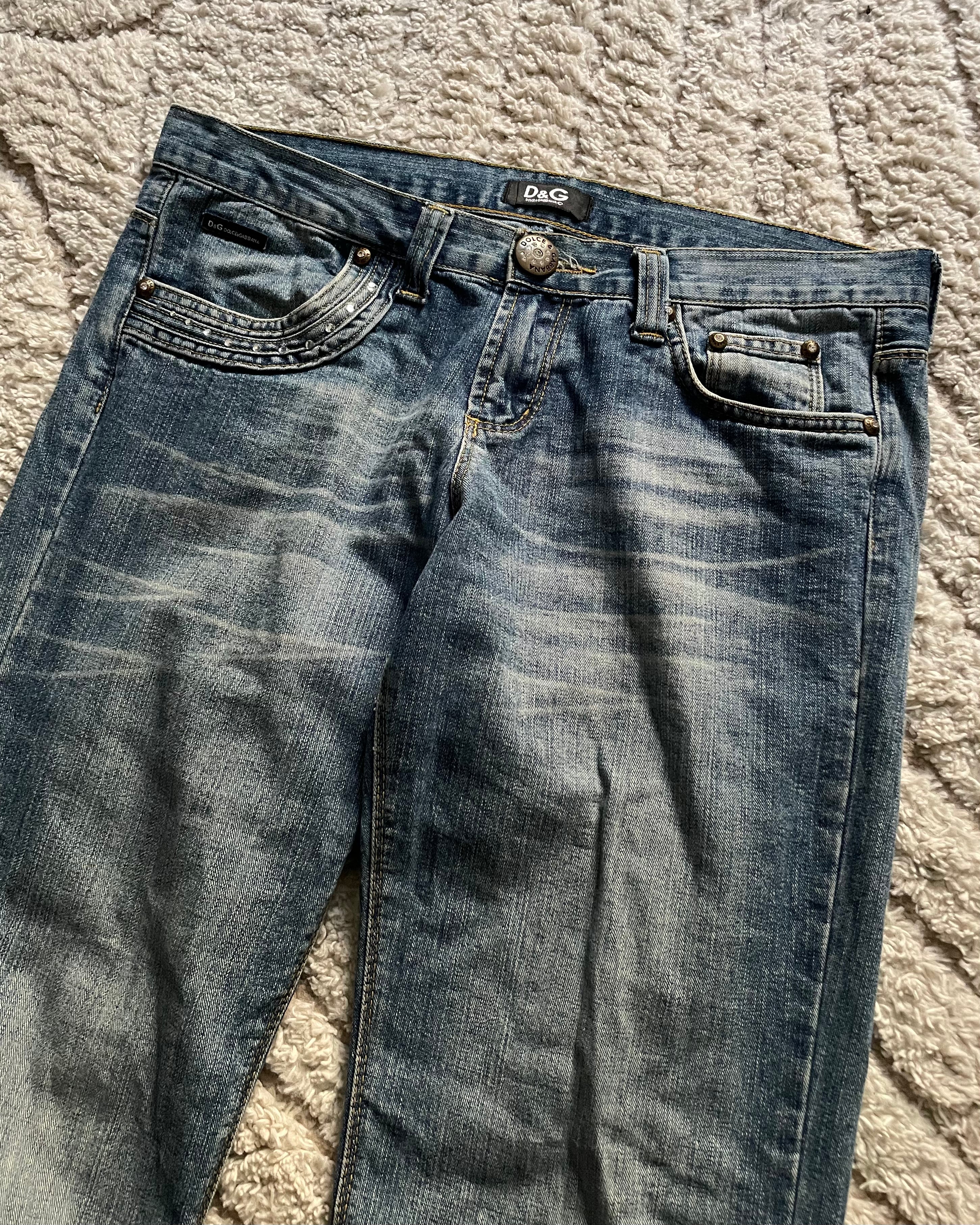 Dolce & Gabbana Ornement de Bijoux Denim Pants (M)