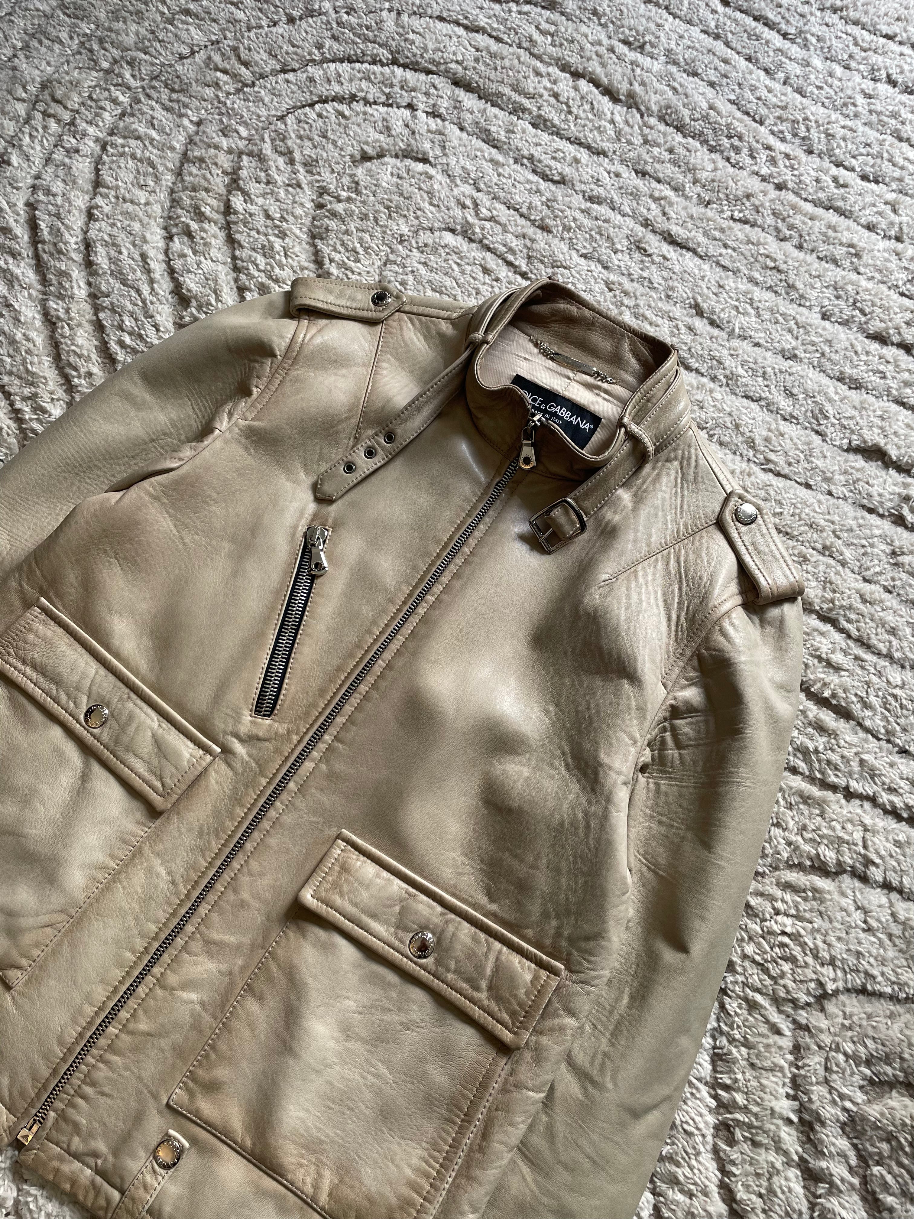 SS2006 Dolce & Gabbana Biker Leather Jacket (L)