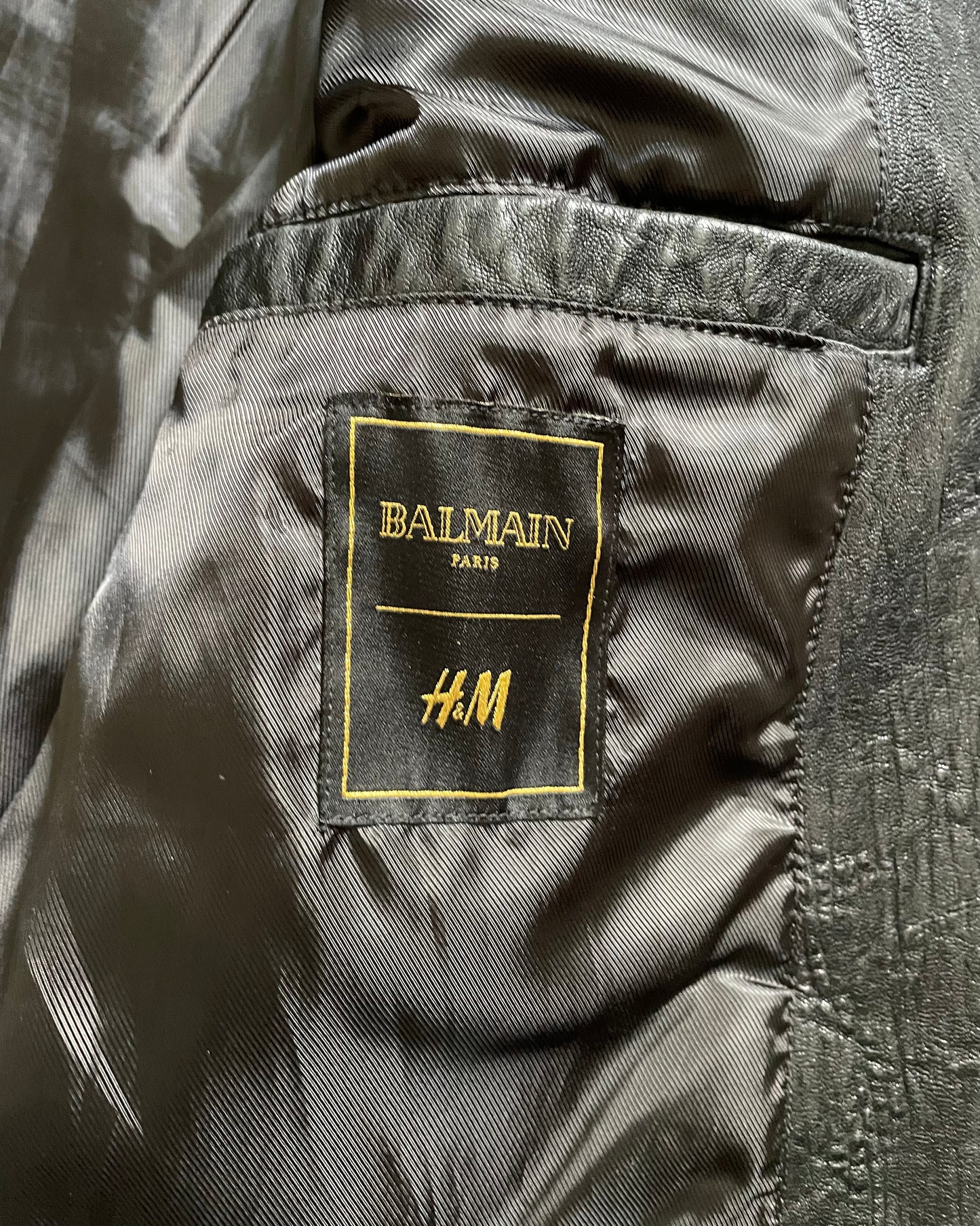 Balmain X H&M Biker Leather Jacket (M)