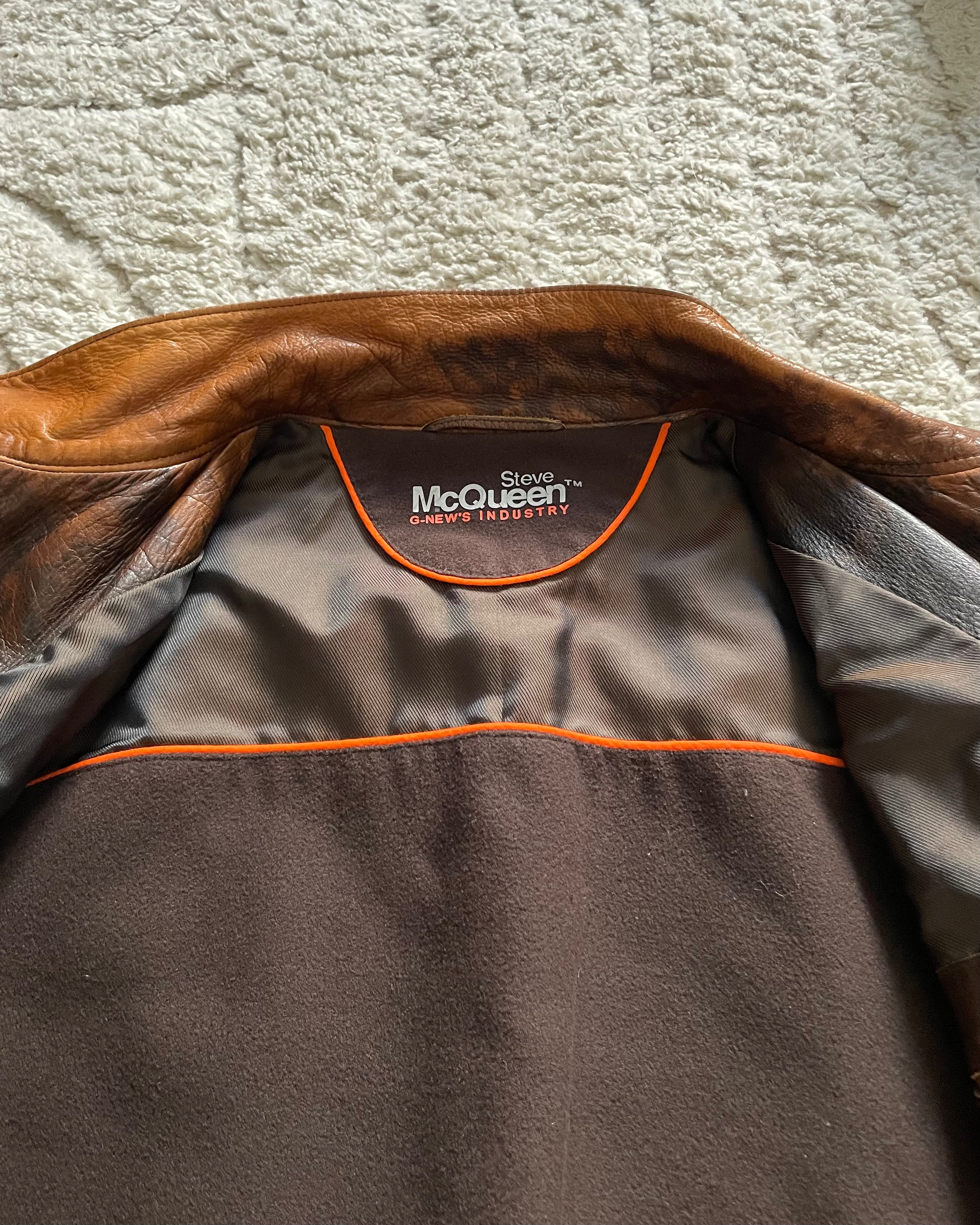 2000年代 スティーブ・マックイーン G-NEW'S INDUSTRY バイカー レザー ジャケット (S)