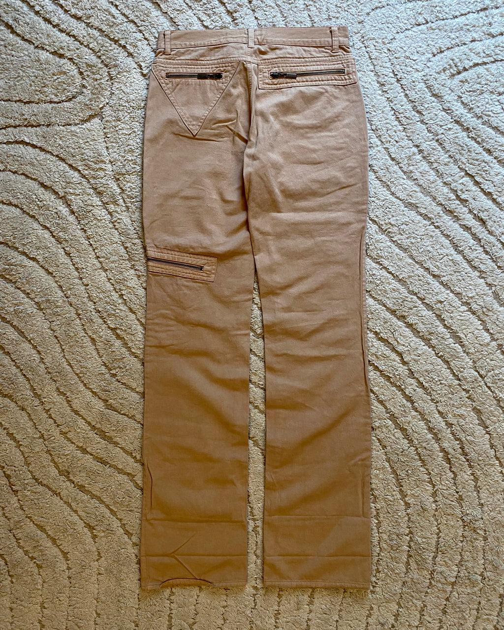 SS2005 Cavalli 幾何学模様ジッパーポケットパンツ (XS)