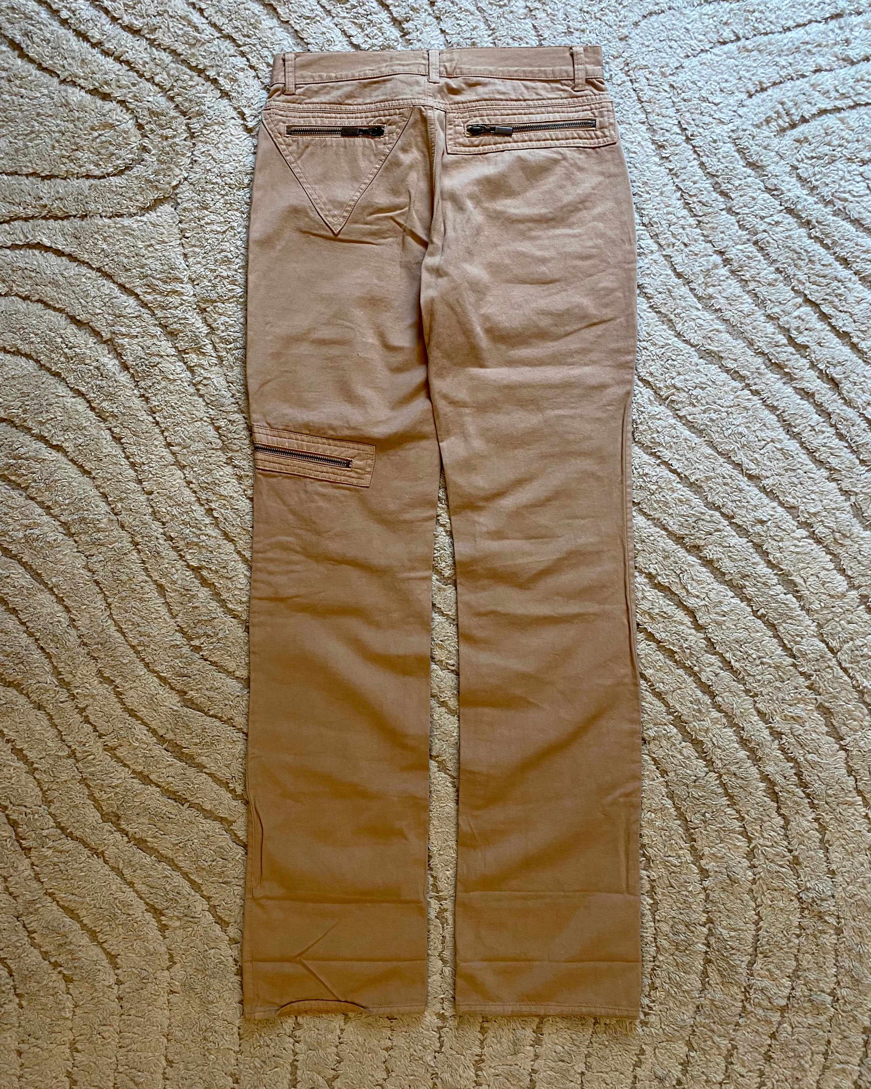 SS2005 Cavalli 幾何学模様ジッパーポケットパンツ (XS)