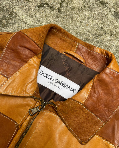 SS01 Dolce & Gabbana Leather Patches Jacket (S/M)
