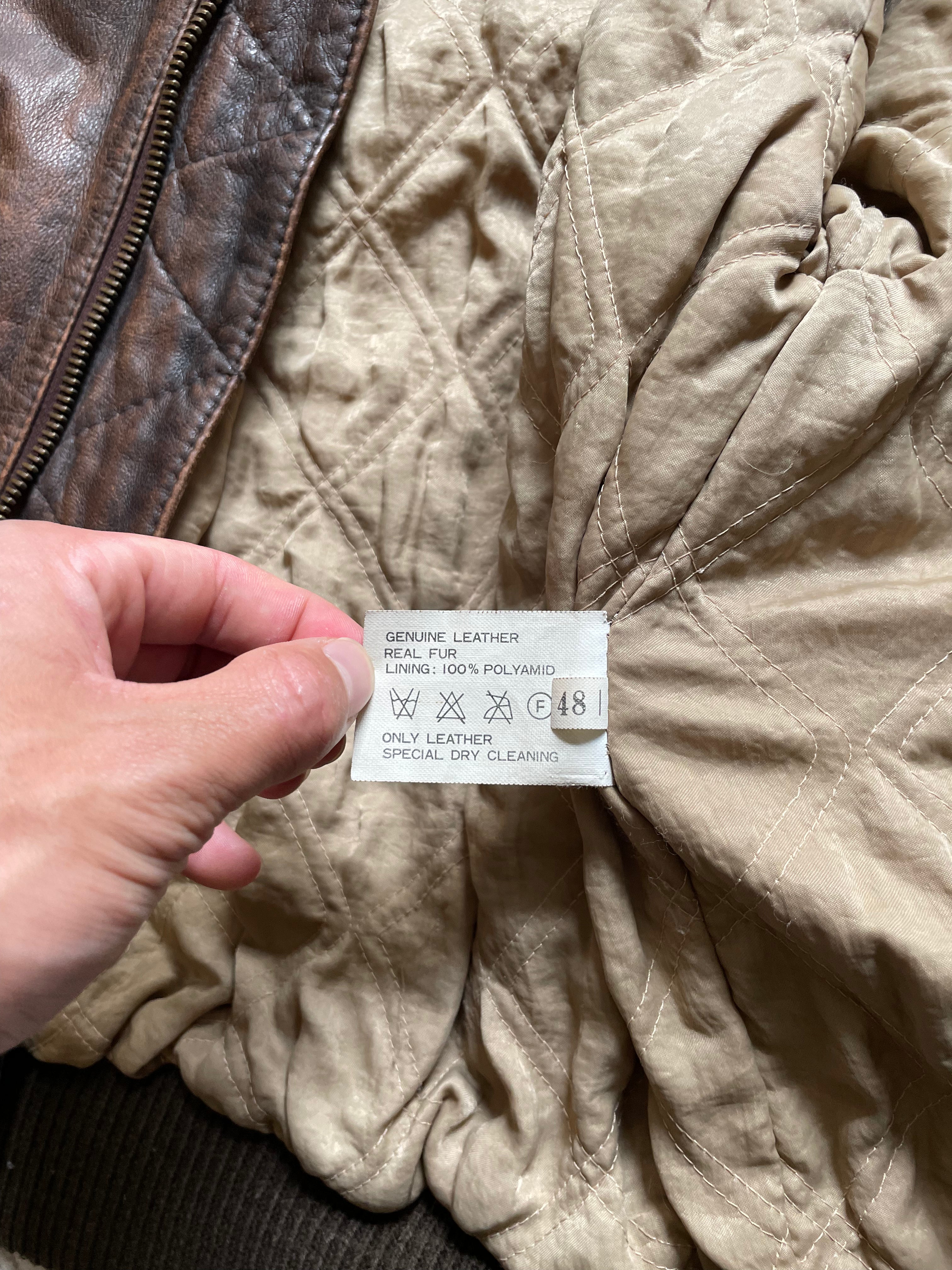 1990年代 ヒューゴボス レザーボンバージャケット (M)