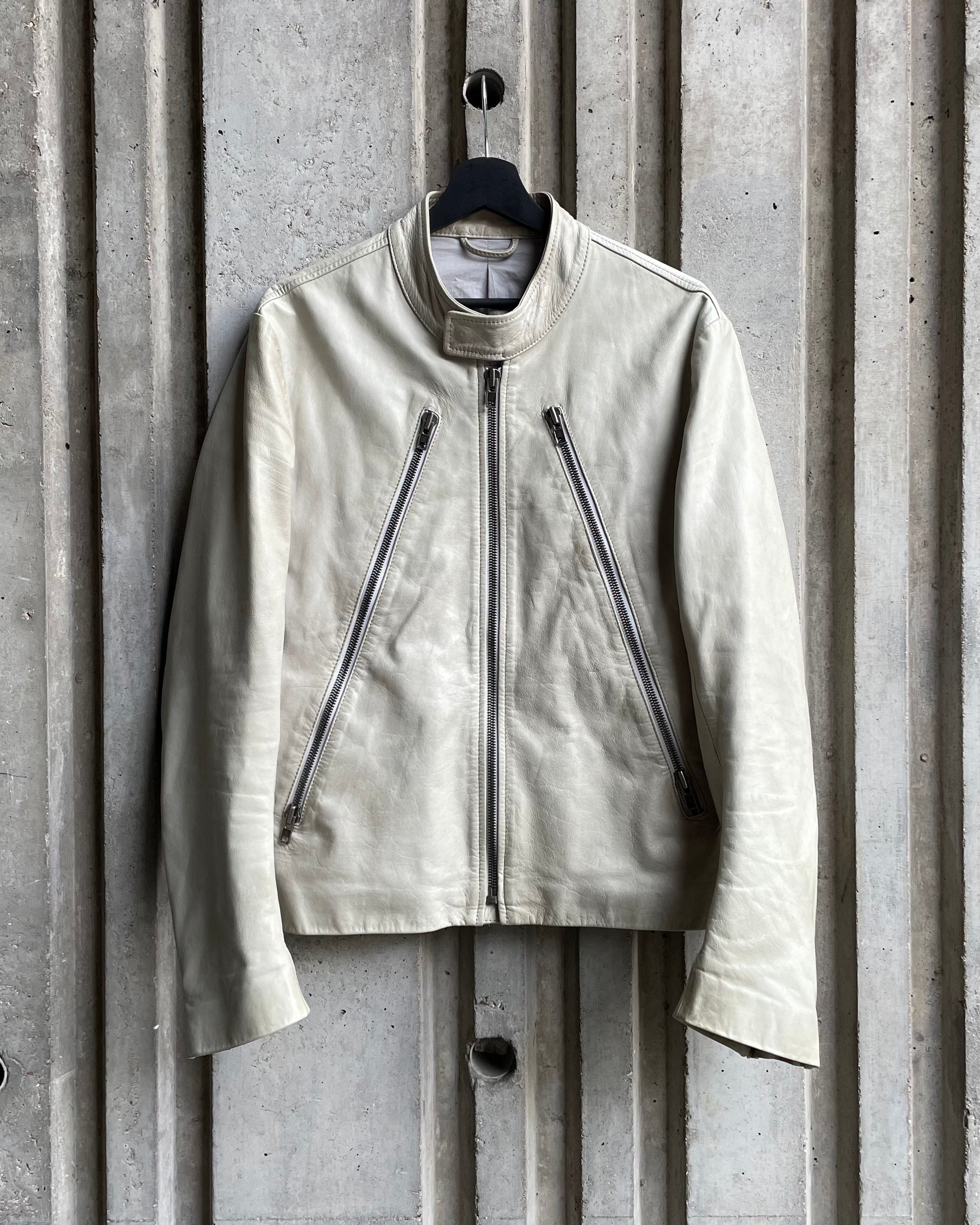 SS2009 Maison Martin Margiela 5 Zip Leather Jacket M Dolce