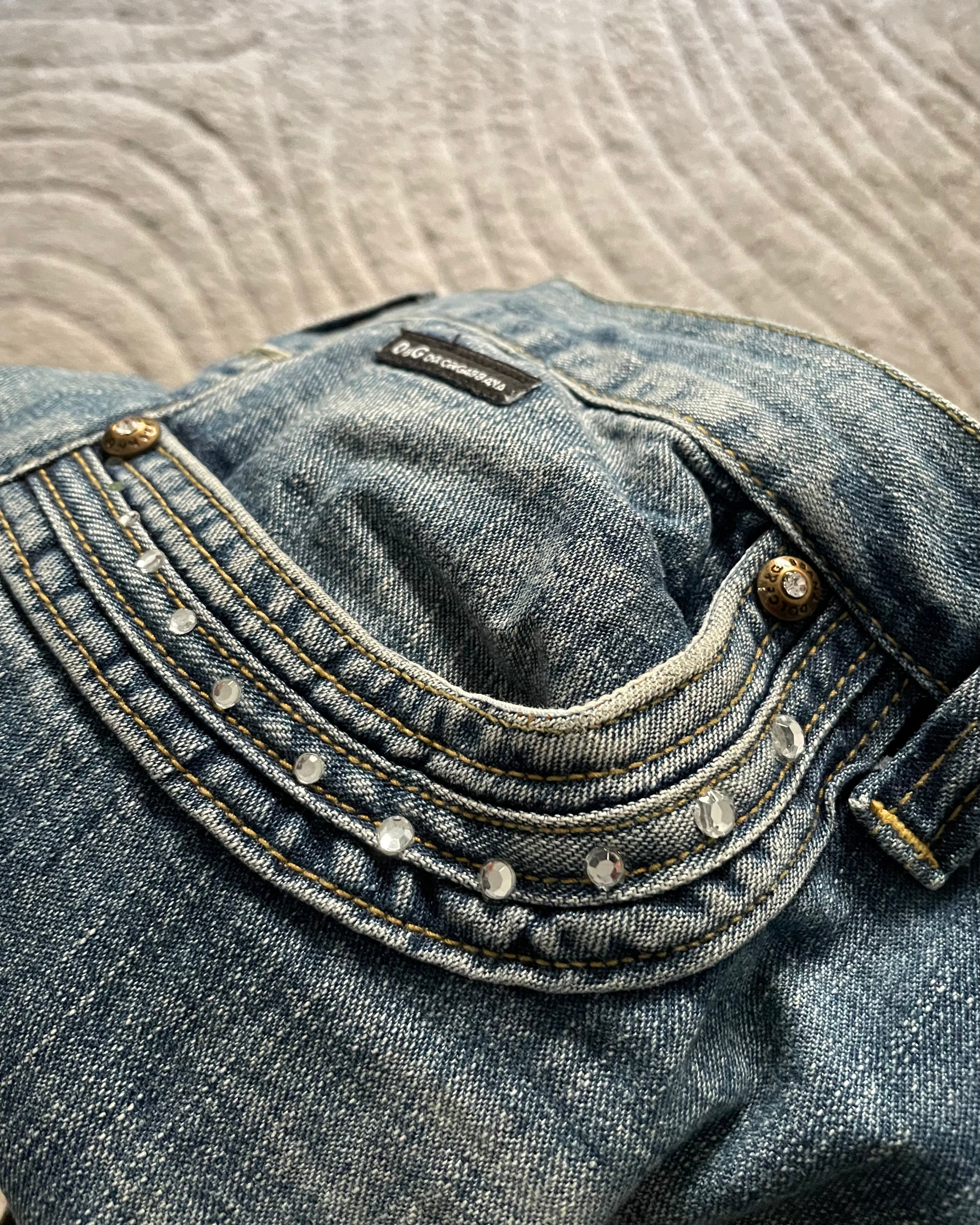 Dolce & Gabbana Ornement de Bijoux Denim Pants (M)