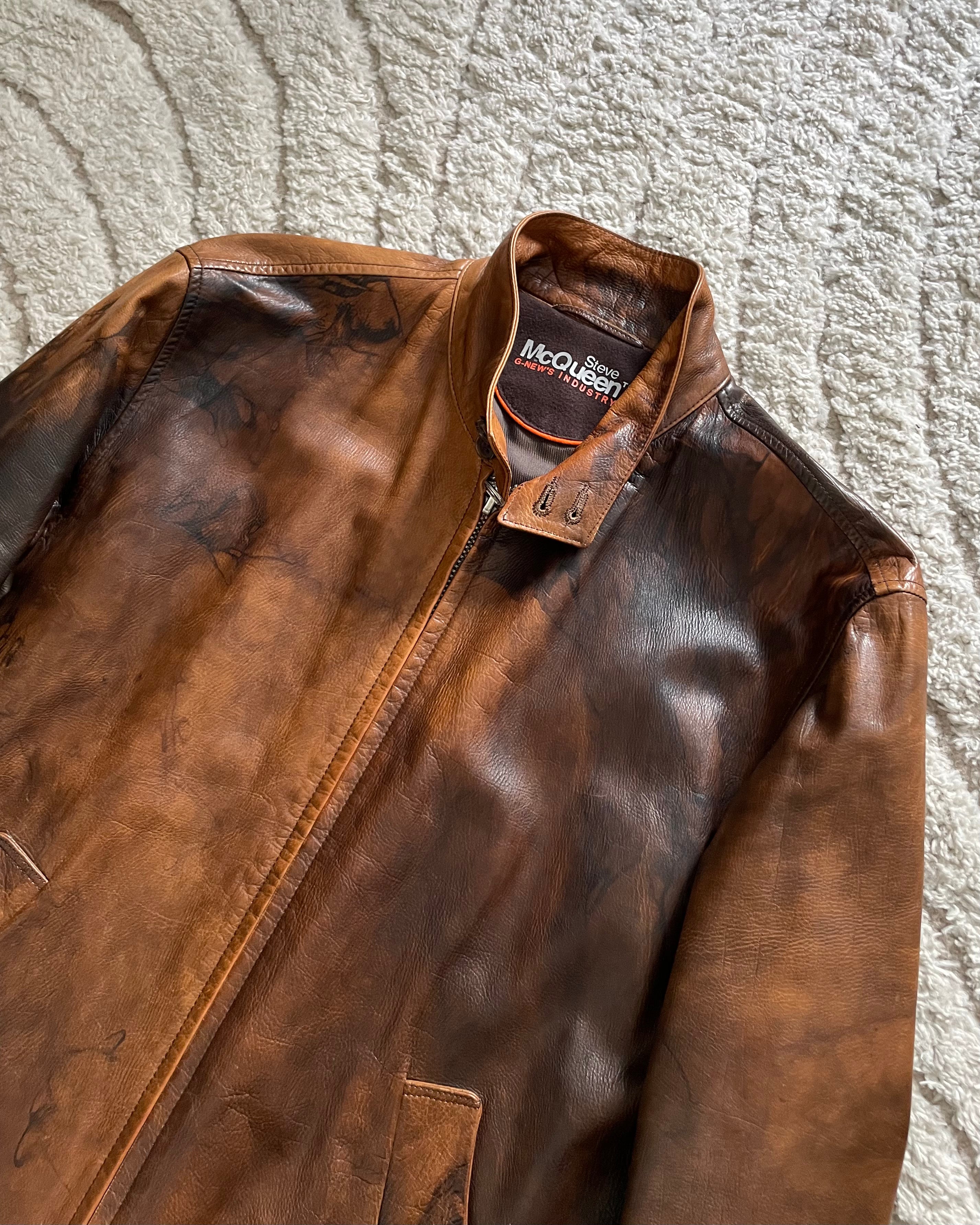 2000年代 スティーブ・マックイーン G-NEW'S INDUSTRY バイカー レザー ジャケット (S)