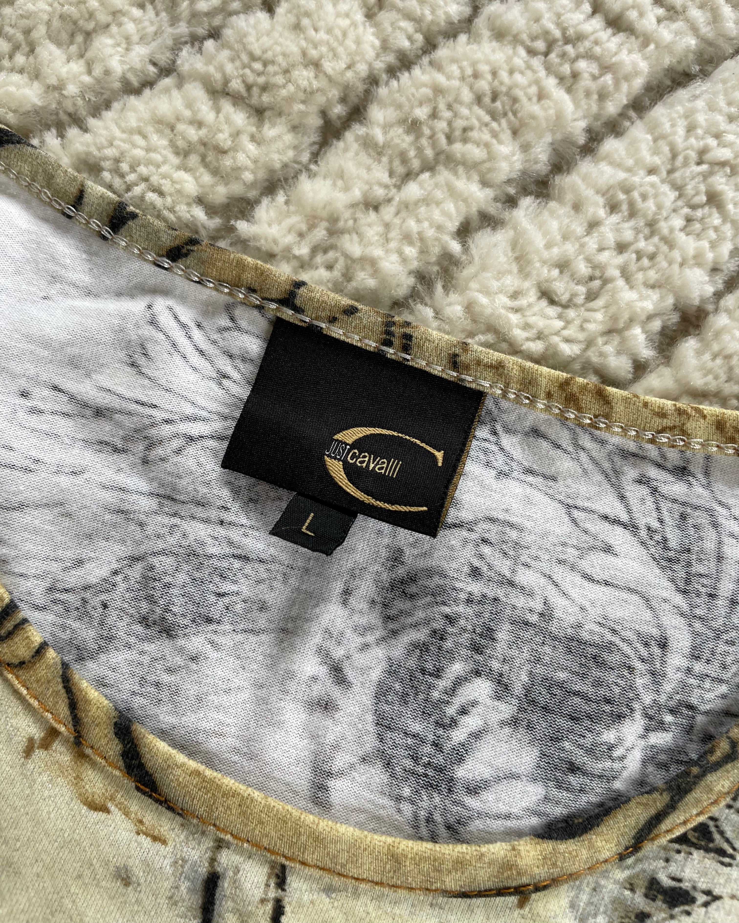 2000年代 Roberto Cavalli チャイニーズインクフローラルトップ (S)