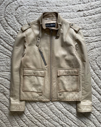 SS2006 Dolce & Gabbana Biker Leather Jacket (L)