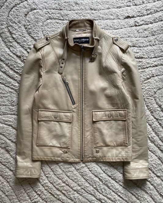 SS2006 Dolce & Gabbana Biker Leather Jacket (L)