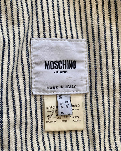 Moschino Face Mixed Strip Denim Jacket (S)