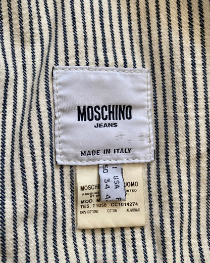 Moschino Face 混合条纹牛仔夹克 (S)