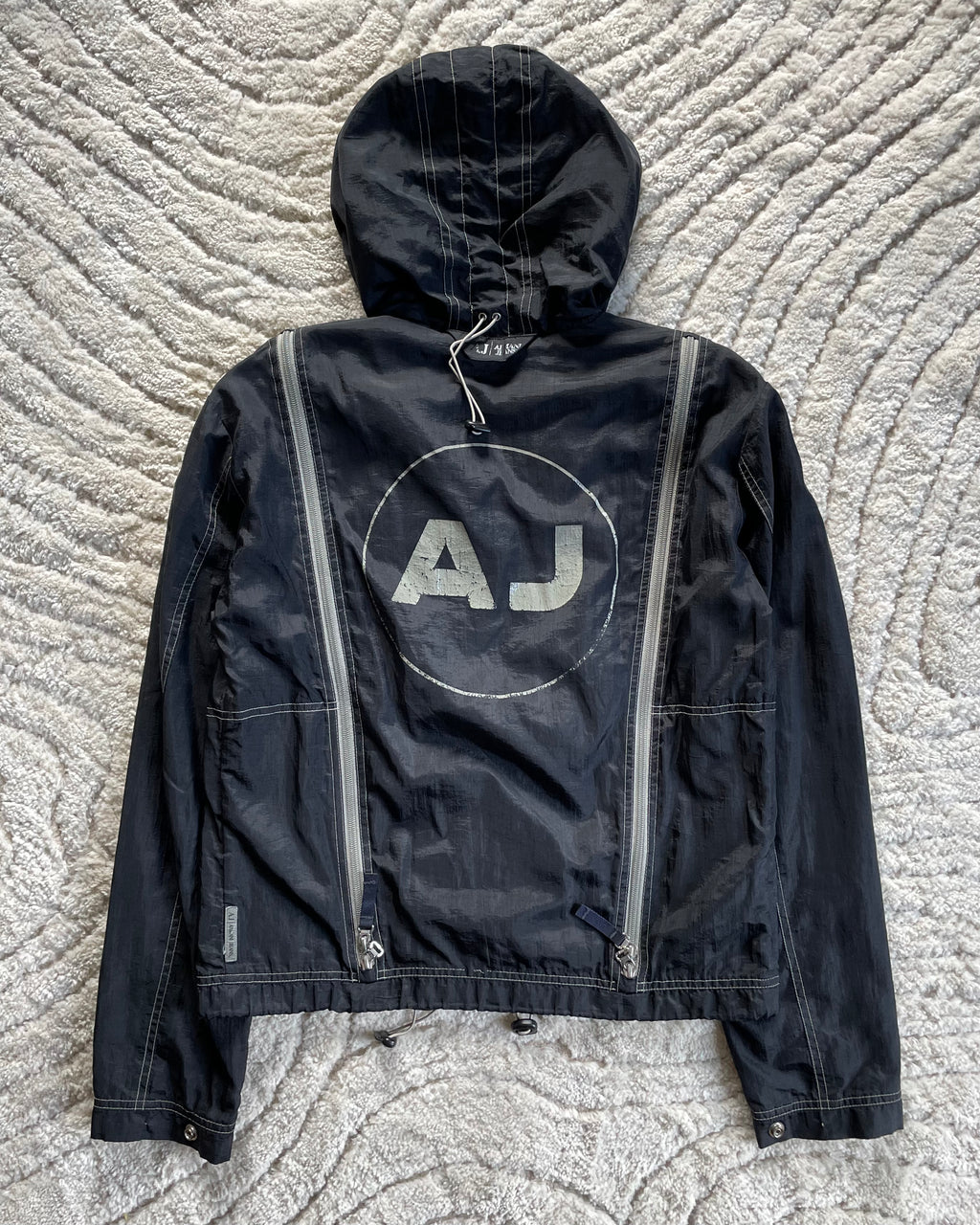 00年代 アルマーニ 5ジップ ナイロンジャケット (S)