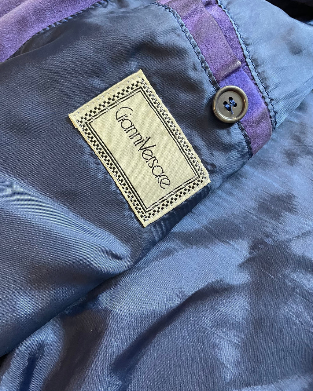 80s ヴェルサーチ カーゴ パープル シープスキン ボンバー (M)